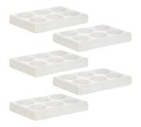 NULYLU Plaque à Points en Céramique Blanche 6 Trous pour Essais Chimiques et Laboratoire Lot de 5 Plaques de Réaction Solide Adaptées aux Expériences Scientifiques Professionnelles