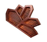 NULYLU Plateau Décoratif en Bois Marron à Forme Unique pour Rangement Multi-usages de Bijoux et Cristaux, pour Projets D'artisanat et Comptoir