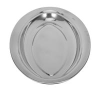 NULYLU Plateau Ovale Inox 40 Cm Antirouille, Plat de Service Multifonction pour Poisson Vapeur, Assiette à Pâtisseries et Collations, Acier Inoxydable Robuste pour Restaurant et Maison