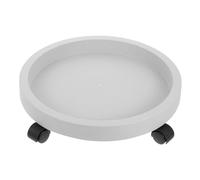 NULYLU Plateau Rond à roulettes pour Pot de Fleurs Gris Blanc, Support Mobile en Plastique Résistant, Châssis Roulant Polyvalent pour Pots D’intérieur et Extérieur, Accessoire Jardinage