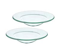 NULYLU Plats de Remplacement en Verre Surface Lisse et Élégante Lot de 2 pour Chauffe-Cire Support pour Lampe Aromatique et Protection de Table