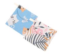 NULYLU Pochette Portable pour Serviettes Hygiéniques en Lin Coton, Lot de 2 Pièces Fermeture Éclair Pratique, pour Filles Lors des Menstruations