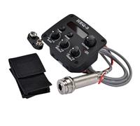 NULYLU Préampli Tuner Lcd Intégré avec Égaliseur 3 Bandes Boutons Volume et Graves Corps en Plastique Noir Micro Piézo Guitare Acoustique pour Musicien