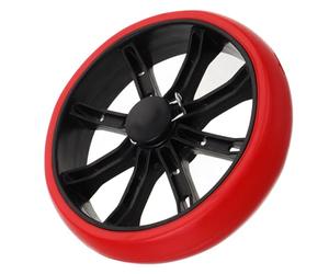 NULYLU Roues de Rechange pour Chariot Utilitaire et Fauteuil Roulant, Roues Silencieuses en PU Rouge Roulements, Acier Inoxydable, Adaptées aux Courses et Jardins