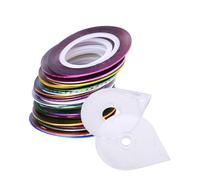 NULYLU Ruban Adhésif pour Clous Or et Argenté 90 Rouleaux avec 2 Boîtes Plastique pour Manucure, Facile à Enlever, Décoration pour Salons de Manucure Couleur Aléatoire
