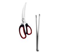 NULYLU Set Barbecue Professionnel Ciseaux Coréens et Pinces en Acier Inoxydable, Lot de 2, Surface Lisse, pour Barbecue en Famille Cuisine Couleur Aléatoire