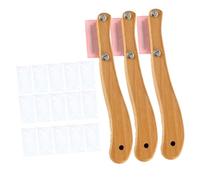 NULYLU Set de 3 Trancheuses Acier Inoxydable avec Manche en Bois, 5 Lames Précises pour Découpe et Rangement Sécurisé, Outil la Cuisine Rose