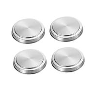 NULYLU Set de 4 Couvercles de Brûleur Rond en Acier Inoxydable, Facile à Nettoyer Retirer, Adapté Cuisine Design Élégant et Finition Argenté