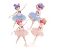 NULYLU Statue de Danseuse de Ballet en Pvc 4 Pièces, Décoration Créative pour Gâteau D'anniversaire, Ornement Unique Apportant une Ambiance Chaleureuse