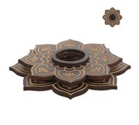 NULYLU Support Décoratif en Bois Base Stable et Élégante pour Boule de Noir pour Présentation Table de Tarot ou Décoration Intérieure