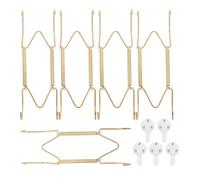 NULYLU Support Mural pour Assiettes en Acier Doré 10pcs avec Crochets Invisibles et Ressorts pour Fixation Murale Décorative Polyvalente