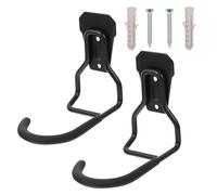 NULYLU Support Mural pour Vélos en Métal Noir 2 Pièces, Crochet Robuste pour Rangement Garage et Maison, Suspendu Plafond pour Atelier et Abri
