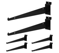NULYLU Supports D'étagère Usage Polyvalent Soudure sans Couture en Fer Noir Lot de 6 pour Panneau à Lattes pour Magasins et Entrepôts