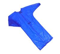 NULYLU Tablier de Protection Imperméable et Résistant à L’huile Unisexe à Manches Longues, Vêtement de Travail Épais en Tissu Transparent Bleu, Taille S, pour Abattoir et Travaux