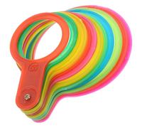 NULYLU Tour de Mesure du Diamètre des Fruits Plastique, Jauge Diamètre Fruits pour Oranges et Agrumes, Calibre Cercle 55-110 Mm, Assortiment Couleurs, Outil Couleur Couleur Aléatoire