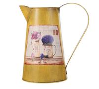 NULYLU Vase en Tôle de Fer Vintage Rétro Créatif pour Fleurs Fraîches et Fleurs en Soie, Décor Délicat pour Art Floral et Décoration de Bureau Jaune