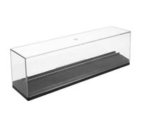 NULYLU Vitrine de Présentation avec Piste et Base Noire en Acrylique Transparent Protection Anti-poussière Facile à Entretenir pour Modèles Réduits de Trains 1:160
