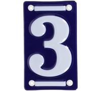 Num ros de maison Esschert Design 6 pouces, plaque d'adresse maill e bleu et blanc - Num ro 3, num ros de maison modernes pour l'ext rieur