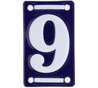 Num ros de maison Esschert Design 6 pouces, plaque d'adresse maill e bleu et blanc - Num ro 9, num ros de maison modernes pour l'ext rieur
