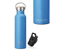 NUMADA-Bouteille personnalisée avec nom 600 ml en acier inoxydable étanche avec revêtement en céramique, froid 24H et chaleur 12H | Sans BPA| Comprend 2 bouchons (1 Sport)/sac de transport (Bleu)