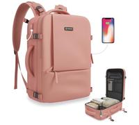 NUMADA - Sac 40x20x25 Ryanair et Easyjet (20L) avec Compartiment à Chaussures et poche pour Ordinateur 15". Sac à Dos Travail Résistant Aux Éclaboussures, Grande capacité et plusieurs poches | Rose