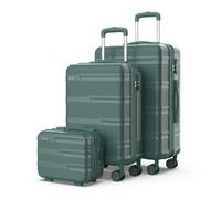 NUMADA - Set Valise 3 Pièces Upfly T10 ABS. Valise Cabine 55x40x20, Valise Moyenne 66x44x26 et Vanity Case Rigide. Sets de Bagages Sûr et Résistant | Vert