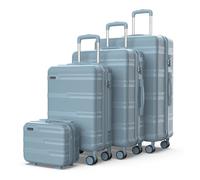NUMADA - Set Valise 4 Pièces Upfly T10 ABS. Valise Cabine 55x40x20, Valise Moyenne 60L, Valise Grande Taille 78L et Vanity Case Rigide. Sets de Bagages Sûr et Résistant | Bleu