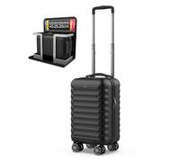 NUMADA - Valise de Voyage Cabine 40 x 25 x 20 cm (20 L) Upfly Underseat 16 XXS avec Roues Amovibles. Valise Cabine ABS idéale comme Bagage à Main pour Ryanair, Vueling ou Easyjet, Noir, Valise de