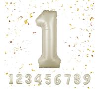 Number 1 Birthday Balloon, Beige Number 1 Balloon, 40 Inches \ 101 Cm Giant Helium Balloons Xxl Inflatable Balloon Number Balloon Birthday Decoration Flights With Helium