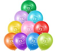 Number 13 Balloons 10 Pack Latex Balloons For Boys And Girls 12 Inch Multicolored Number Balloons For 13Th Birthday Party Decoration