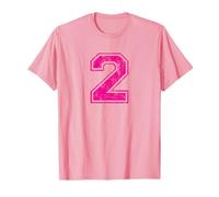 Number 2 Two Varsity Distressed Vintage Sport Team Player's T-Shirt