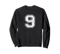 Number 9 Nine Distressed Vintage Sports Training Practice Sweatshirt