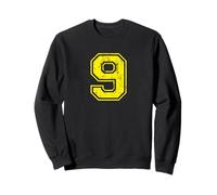 Number 9 Nine Varsity Distressed Vintage Sport Team Player's Sweatshirt