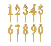 Number Candle Holders - Birthday Cake Topper Stand for Celebration | Metal Alloy Material with Glitter Coating, Party Dessert Decoration Accessory for Event Baking Glittering 3.94x1.57 in