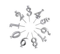 Number Candle Holders - Stainless Steel Candlestick Decoration Set | Number Cake Candle Holder for Kids Boys Girls, Men Women Birthday Party Celebration Wedding Day Graduation Cake Accessory