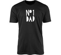 Number One Dad T-Shirt - Novelty Gift Idea Best Dad Ever Father's Day Present Tee Top Twin Needle Collar 100% Combed Ringspun Cotton Manches Courtes(Large)