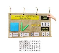 Number Pocket Chart, Magnetic Base Ten Counting Set, 4 Hook Math Display Organizer, Classroom Learning Card System, Early Education Teaching Aid Board, Preschool Kindergarten 22,24x11,81 Pouces