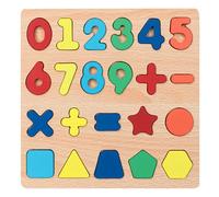 Number Puzzle, Children Counting Learning Activity, Wooden Puzzle Board Toy, Lightweight and Portable, Educational Learning Game for Preschool Kids,7.87x7.87x0.31 inches