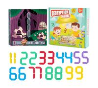Number Puzzle - Digit Maze, 24 Double-Sided Cards Logic Tool for Preschool Learning, Arithmetic Game with Solid Pieces, Educational Toys, Mental Trainer for Classrooms, and Home Study
