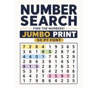 Number Search for Seniors: 80 Extra Large Print Puzzles with Solutions | 50 PT Font for Low Vision Readers