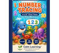 Number Tracing 0 to 10: Ocean Theme Math Workbook for PreK and Kindergarten, Trace Count and Write Numbers 0 to 10 with Ten Frames, Ages 3 to 5