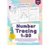 Number Tracing 1-20: Fun number practice and coloring workbook for preschool and kindergarten kids ages 3+