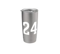 Number Twenty Four #24 Uniforme de l'équipe 24 anniversaire Gobelet isotherme en acier inoxydable double paroi