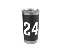 Number Twenty Four #24 Uniforme de l'équipe 24 anniversaire Gobelet isotherme en acier inoxydable double paroi