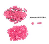 Numbered Ear Tags for Sheep Goats Durable TPU Plastic Copper Livestock Marking Equipment Farm Animal Identification Supplies 100 Pieces (Rose)