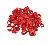 Numbered Poultry Leg Bands 100Pcs | Bright Color Chicken Leg Rings for Ducks / Gamefowl | Quick Identification & Easy Clip Design | Sturdy Plastic Bird Bands (100Pcs Red Rings with Number Markers)