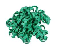 Numbered Poultry Leg Bands 100Pcs | Bright Color Chicken Leg Rings for Ducks / Gamefowl | Quick Identification & Easy Clip Design | Sturdy Plastic Bird Bands (100Pcs Green Rings with Number Markers)