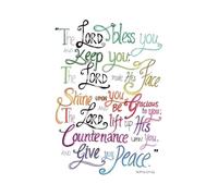 Numbers 6:24-26 Wall Art, The Lord Bless You & Keep You Bible Verse Print, Christian Scripture Decor for Home, Office & Church(Framed,12x18inch(30x45cm))