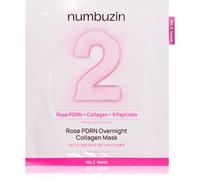 numbuzin No.2 Overnight Face Mask | Rose PDRN Overnight Collagen Mask | Korean Glass Skin Essential | Elasticity, Hydrating, Firming, Enlarged Pores | Collagen, Peptides, PDRN | 37g, 4ea
