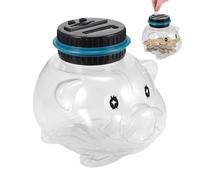numérique pour pièces de monnaie - Grand compteur automatique de 18 cm - Rangement en forme d'animal mignon - Boîte de comptage électronique avec système de suivi d'affichage LCD -